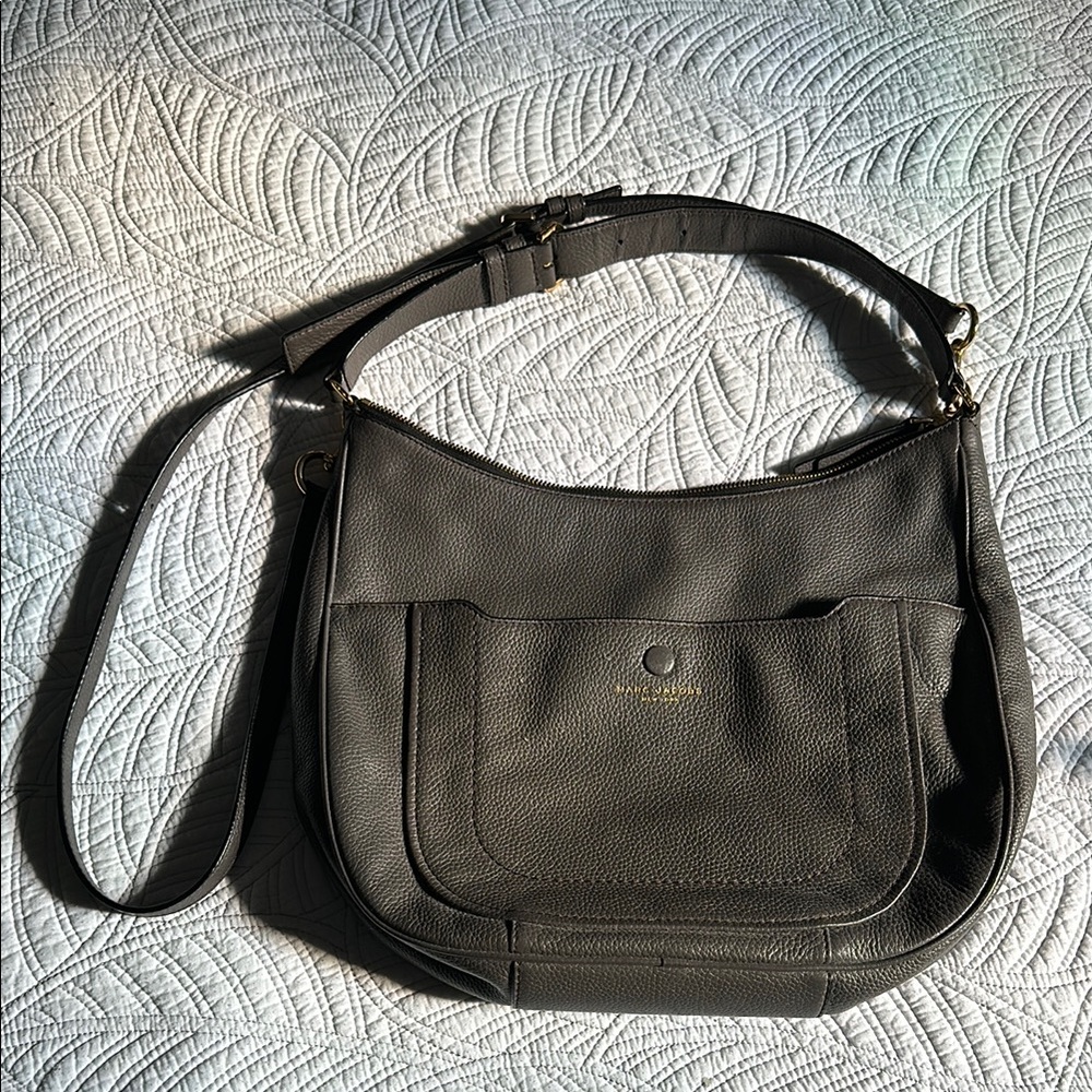 Marc Jacobs GreyLeather Hobo Shoulder Bag